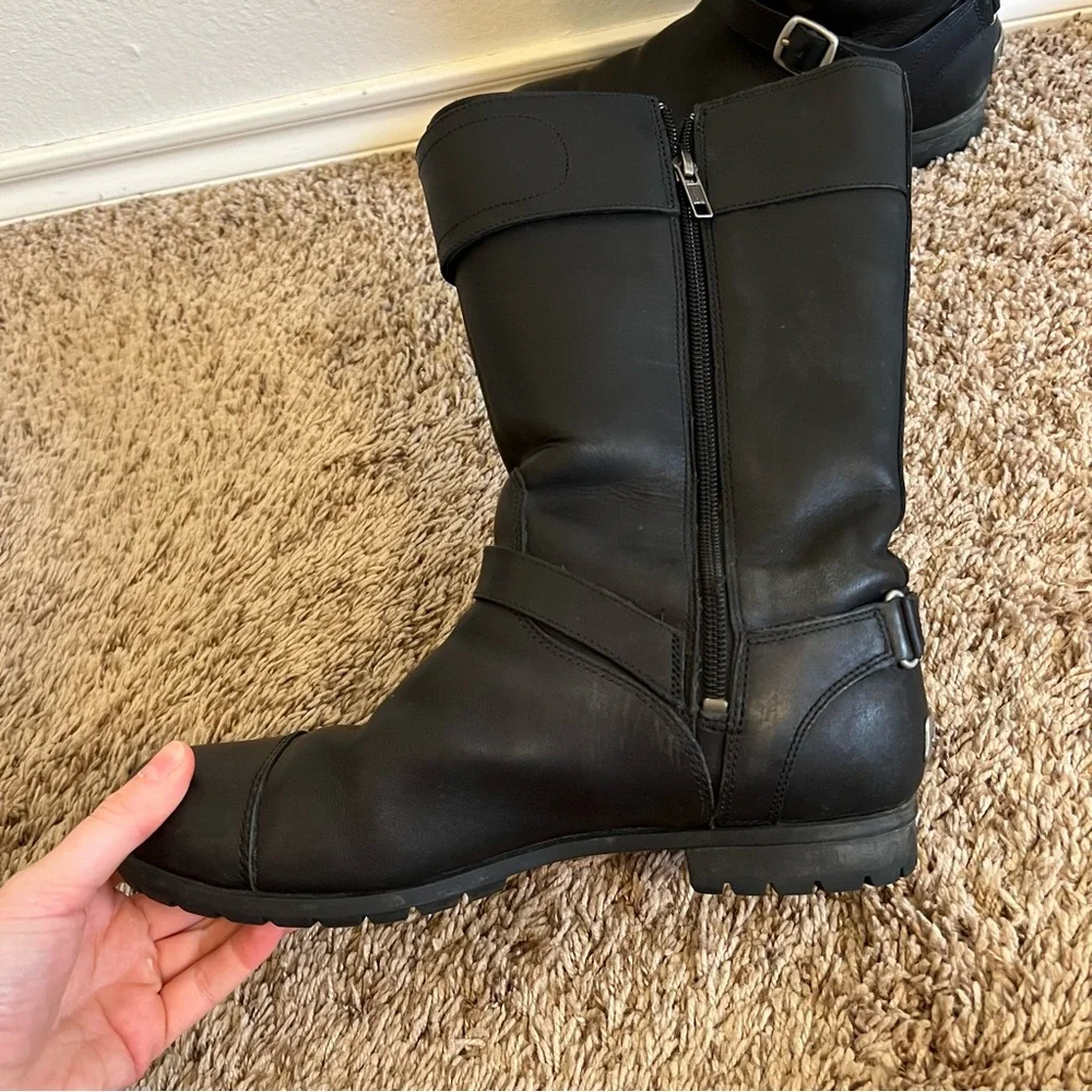Ugg Gershwin Women's Waterproof Moto Boots in Black & Silver